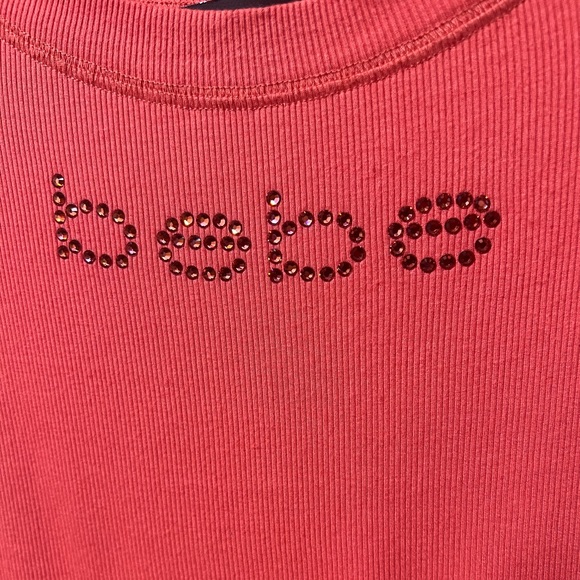 Bebe Logo Top Swarovski Crystals Medium Coral - Picture 2 of 4